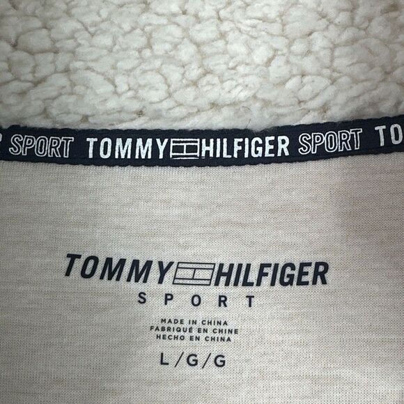 Tommy Hilfiger Sport Sherpa Fleece Pullover Women’s L White Red Navy Colorblock - Picture 7 of 11